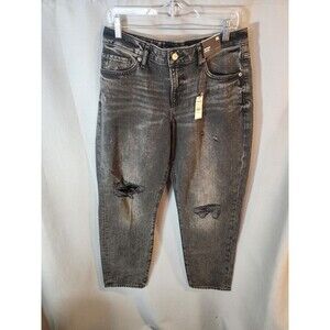 Express Womens Jeans Boyfriend Low Rise size 10L Medium Wash‎ Distressed NEW
